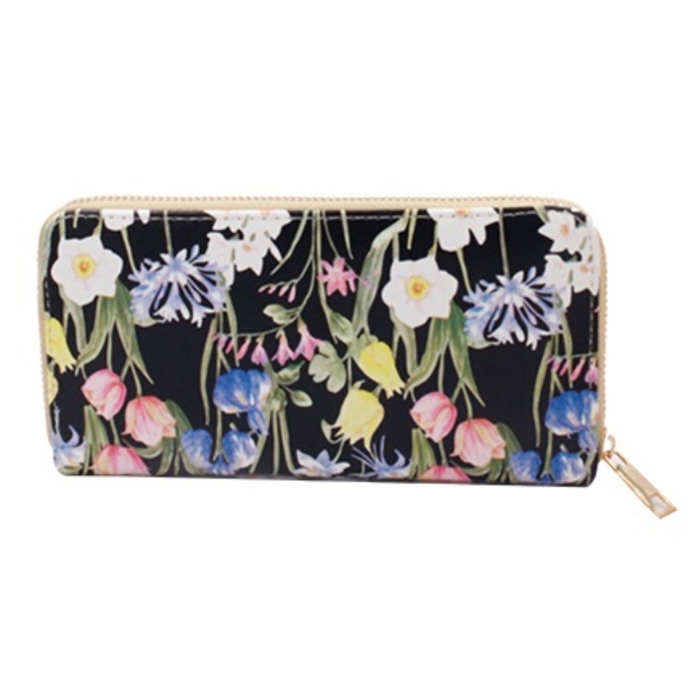 FLORAL SINGLE ZIP WALLET